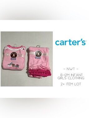 🆕CARTER’S - 6/12M - NWT - INFANT GIRLS 2+PC ONESIE AND PANT LOT